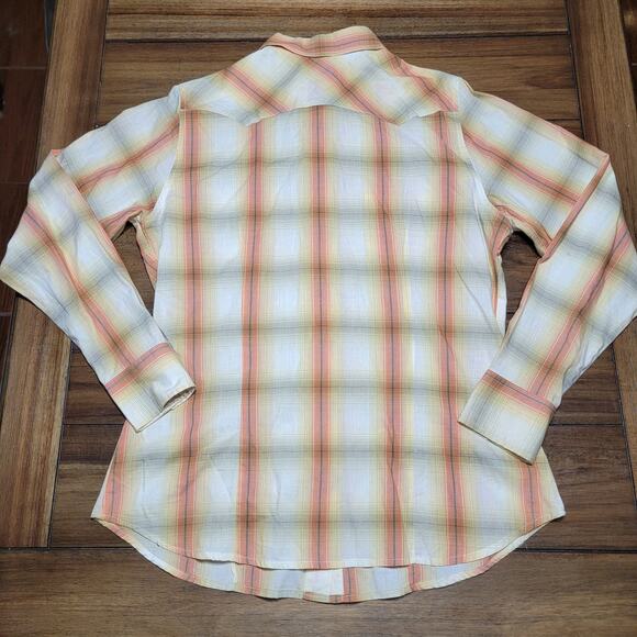 Roper LS Pearl Snap Brown & Yellow Retro Classic Western Shirt - Size Large - Picture 3 of 6